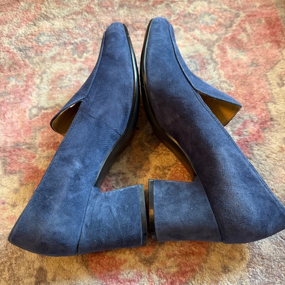 Naturalizer Dany Block Heel Pumps blue suede size 9W - Picture 5 of 12